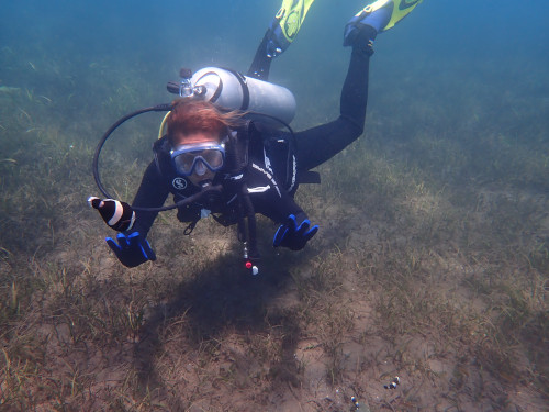 happy diver during the safety stop in Wairterang wreck