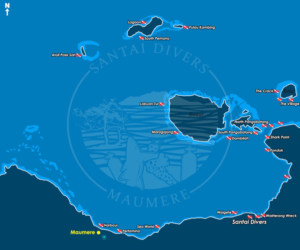 Maumere bay dive sites map